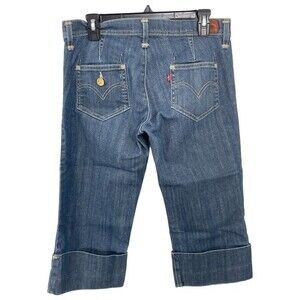 Levi’s‎ Sun Set Gold Button Pocket Denim Capris Size 8 Vintage Cuffed Jeans